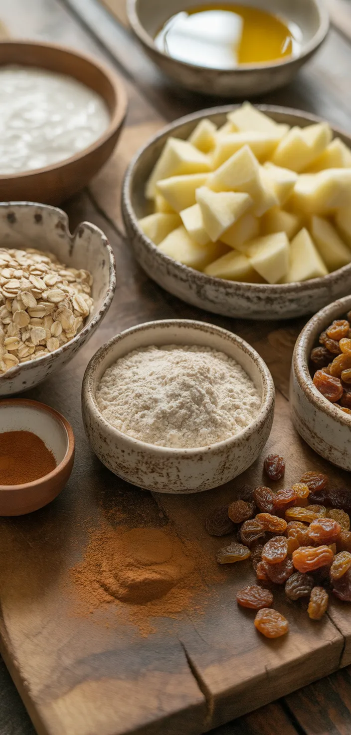 Ingredients photo for Healthy Apple Pie Oat Bars Recipe